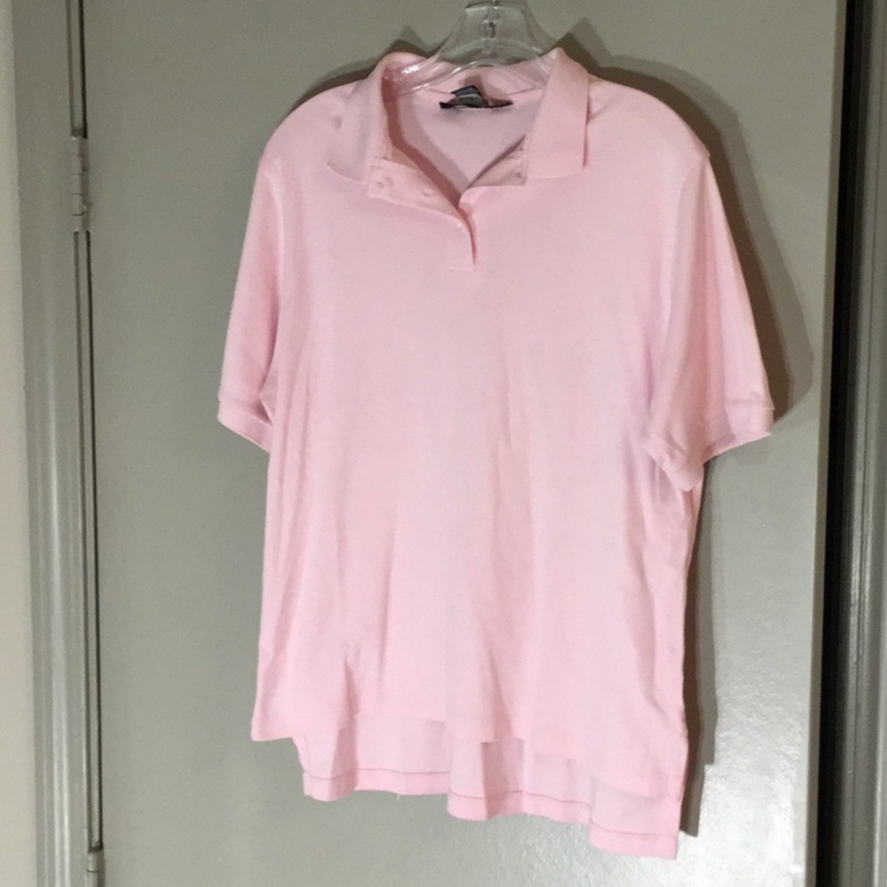 Lands End Pink Top Polo Shirt Size 14-16 EUC